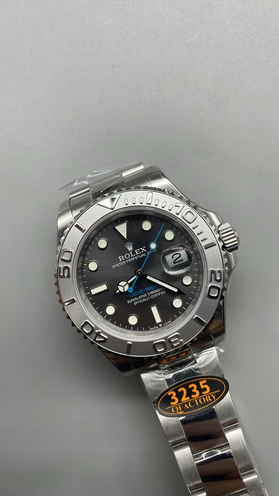 (image for) QF Rolex YachtMaster 126622 904L Stainless Steel Case Grey Dial Clone 3235 Movement