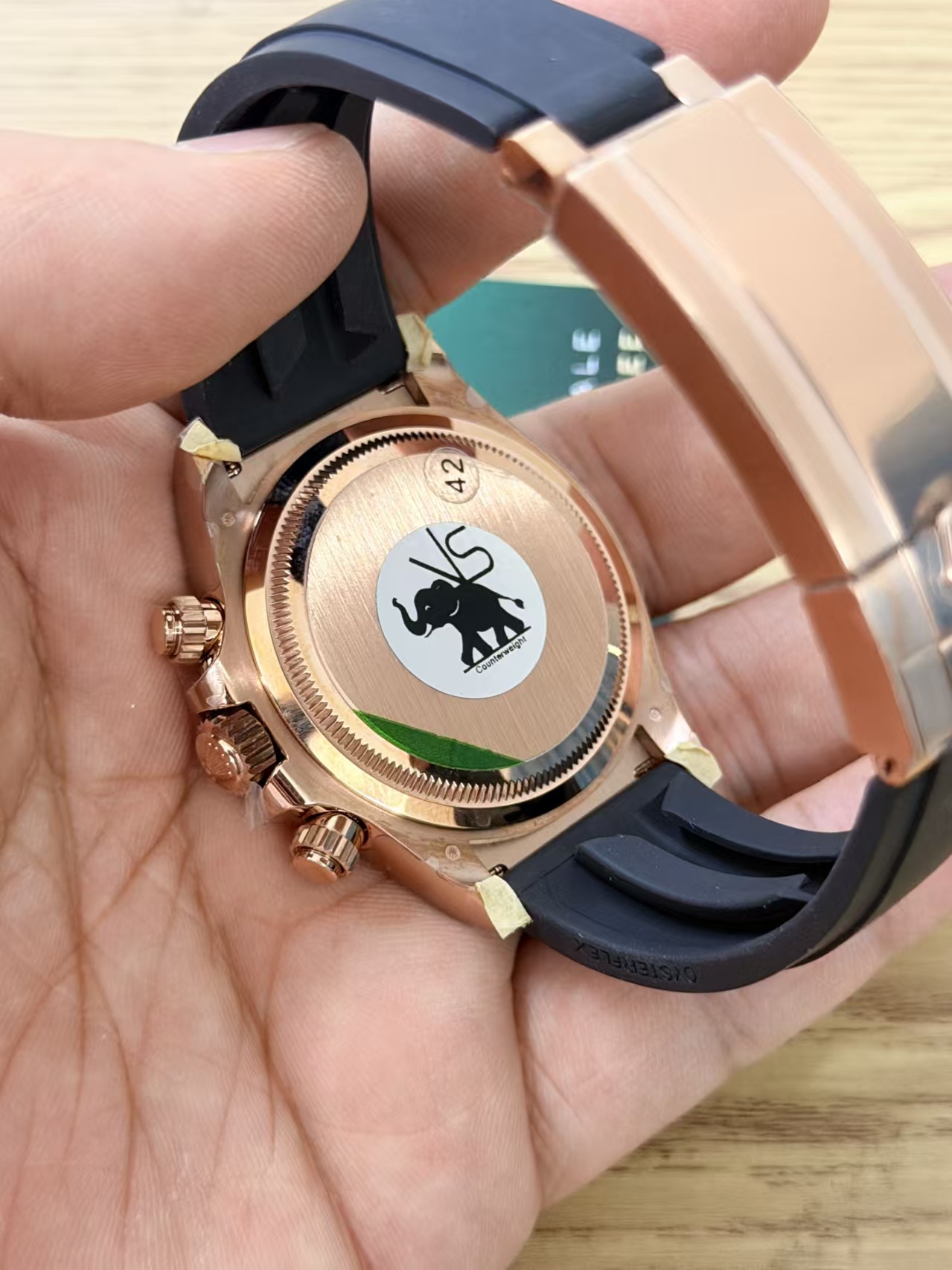 (image for) VSF Rolex Daytona Gain Weight Rose Gold Case Black Diamond Dial Super Clone 4131 Movement
