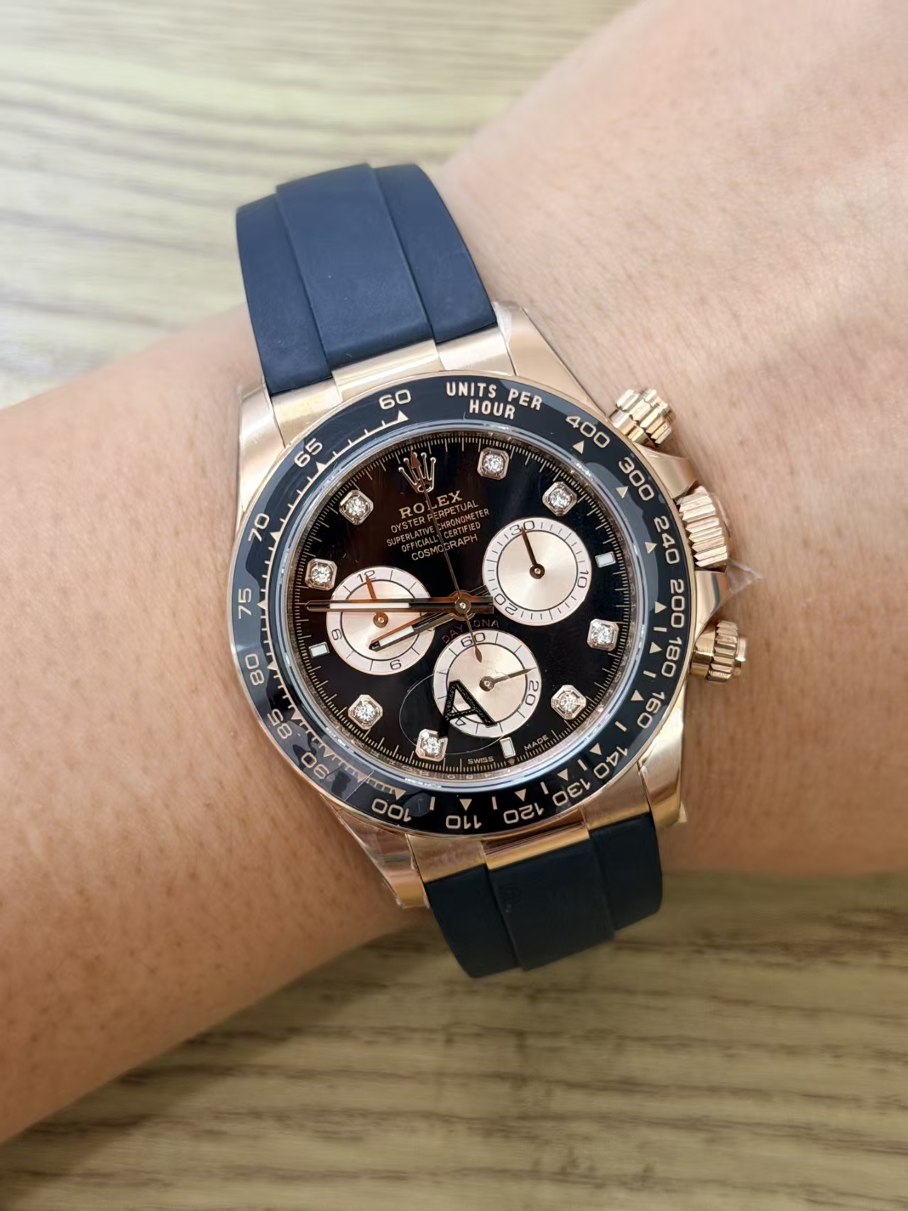 (image for) VSF Rolex Daytona Gain Weight Rose Gold Case Black Diamond Dial Super Clone 4131 Movement