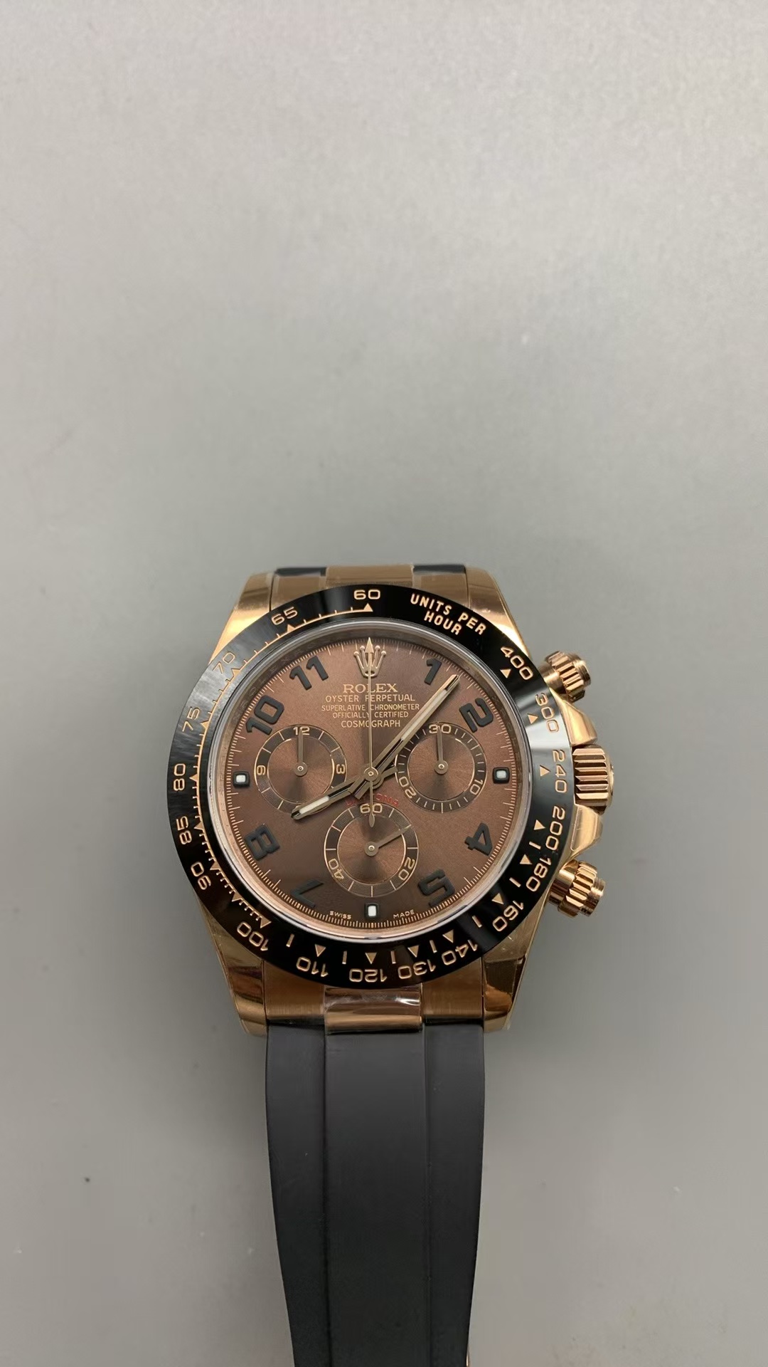 (image for) QF Rolex Daytona 116515 Gain Weight Rose Gold Case Chocolate Dial Free Sprung 4130 Movement