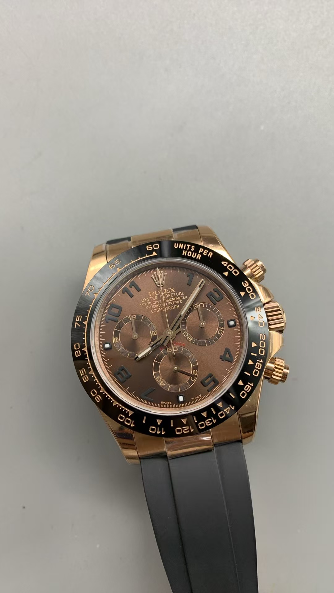 (image for) QF Rolex Daytona 116515 Gain Weight Rose Gold Case Chocolate Dial Free Sprung 4130 Movement
