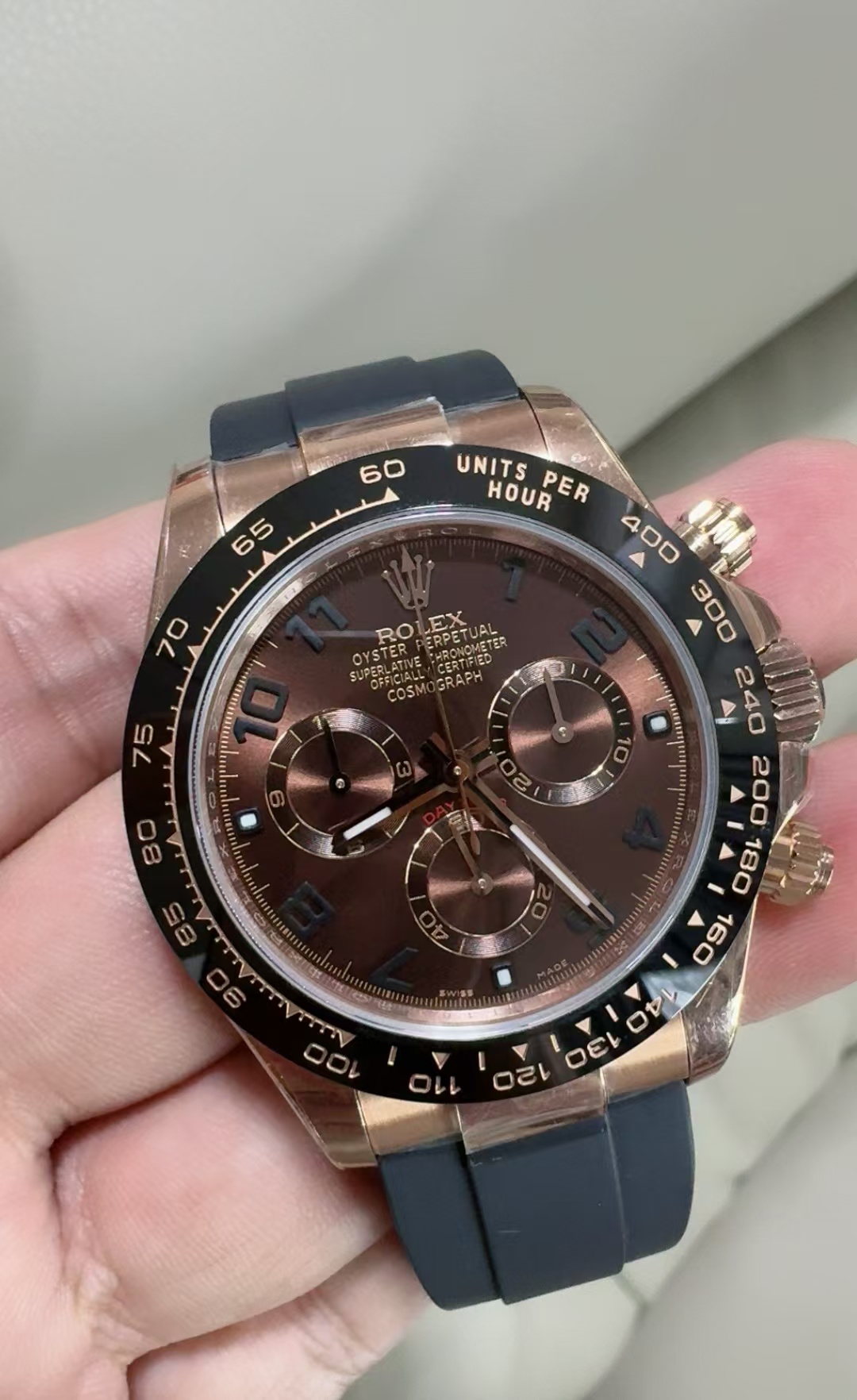(image for) QF Rolex Daytona 116515 Gain Weight Rose Gold Case Chocolate Dial Free Sprung 4130 Movement