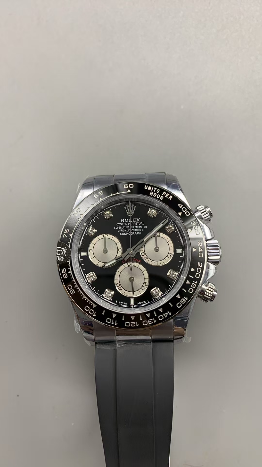 (image for) QF Rolex Daytona 126519 Gain Weight Black Diamond Dial Super Clone 4131 Movement