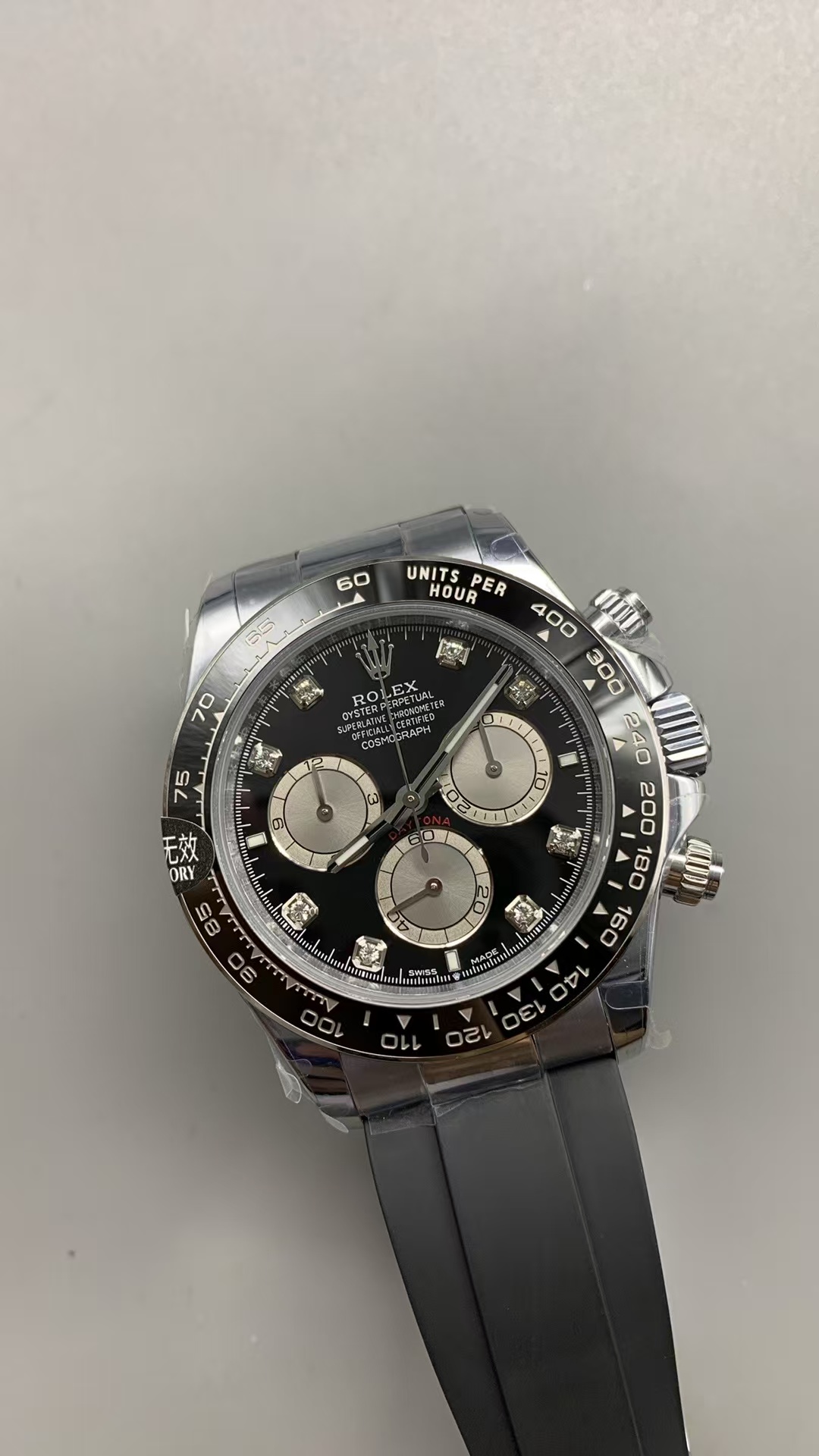 (image for) QF Rolex Daytona 126519 Gain Weight Black Diamond Dial Super Clone 4131 Movement