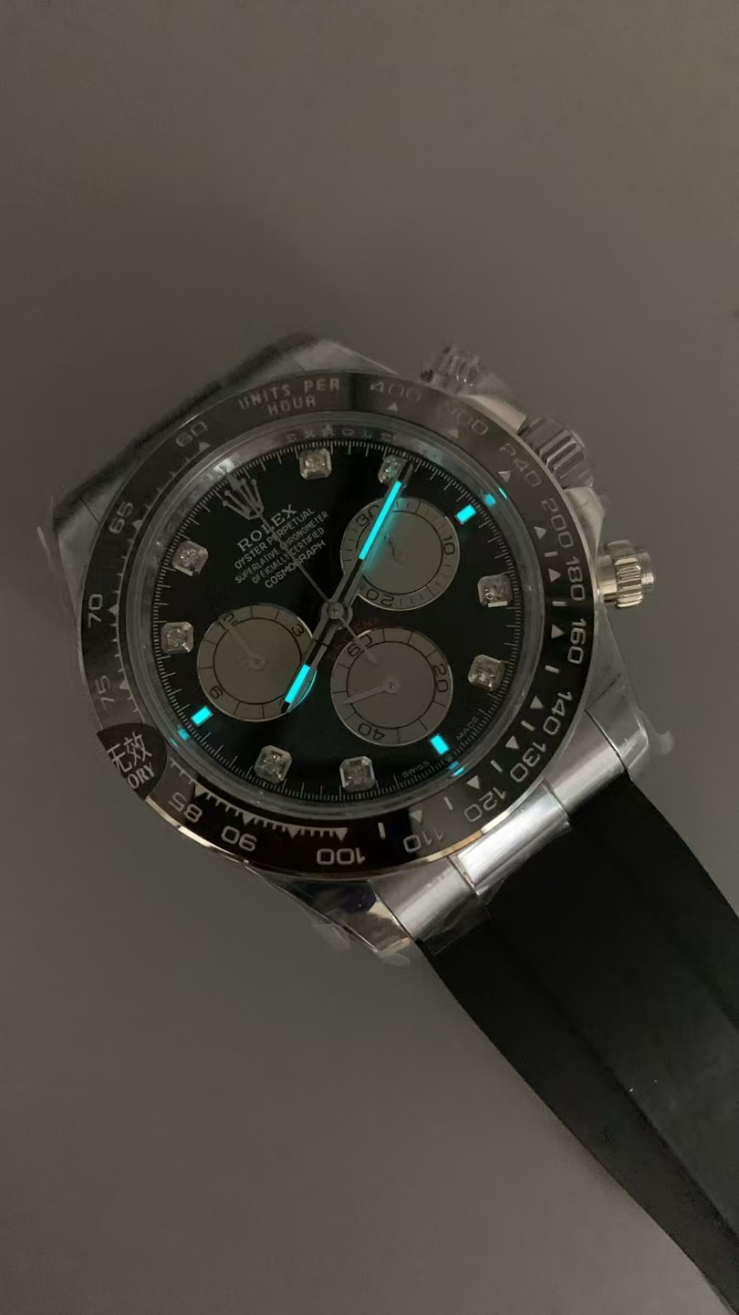 (image for) QF Rolex Daytona 126519 Gain Weight Black Diamond Dial Super Clone 4131 Movement