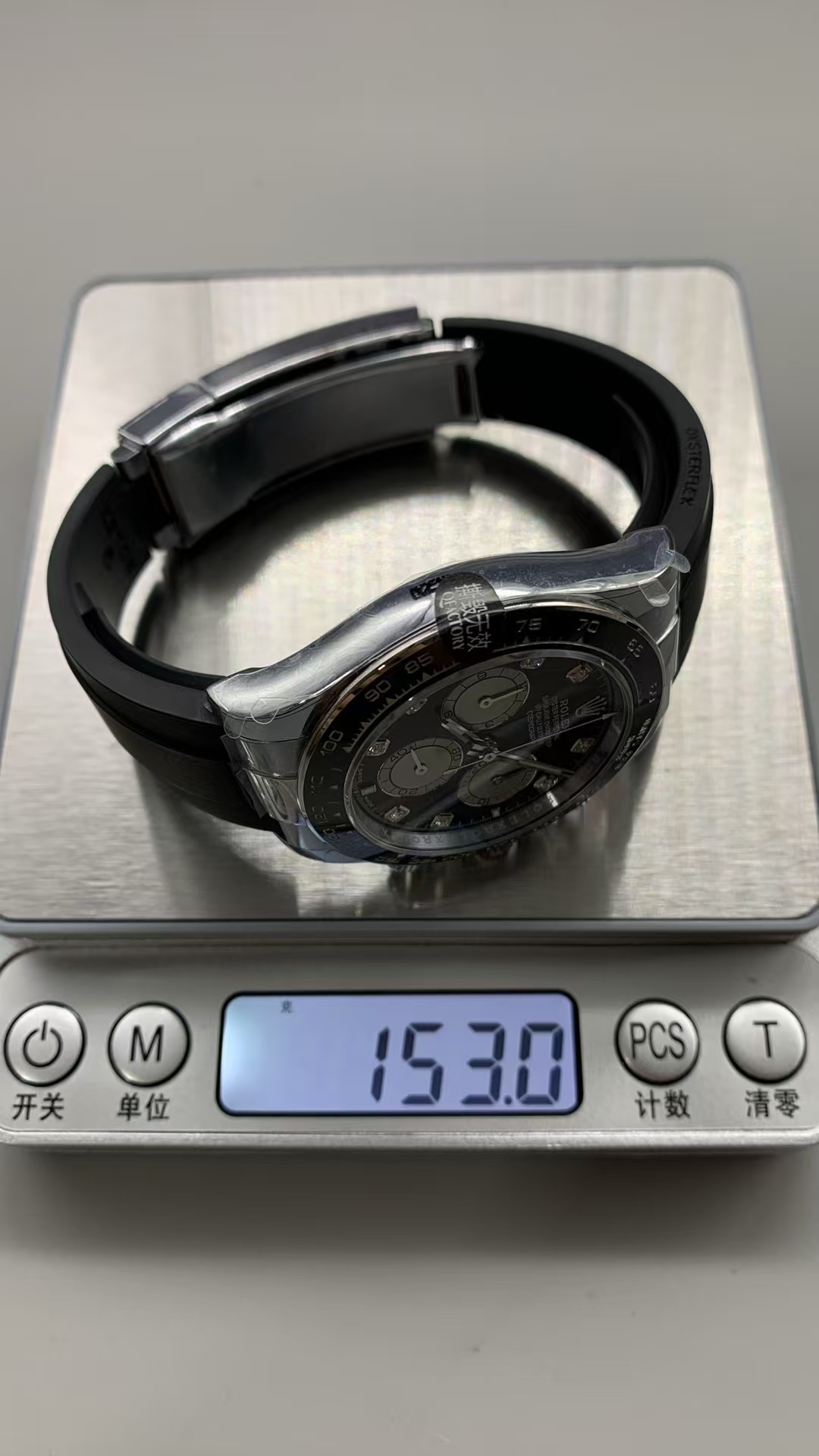 (image for) QF Rolex Daytona 126519 Gain Weight Black Diamond Dial Super Clone 4131 Movement