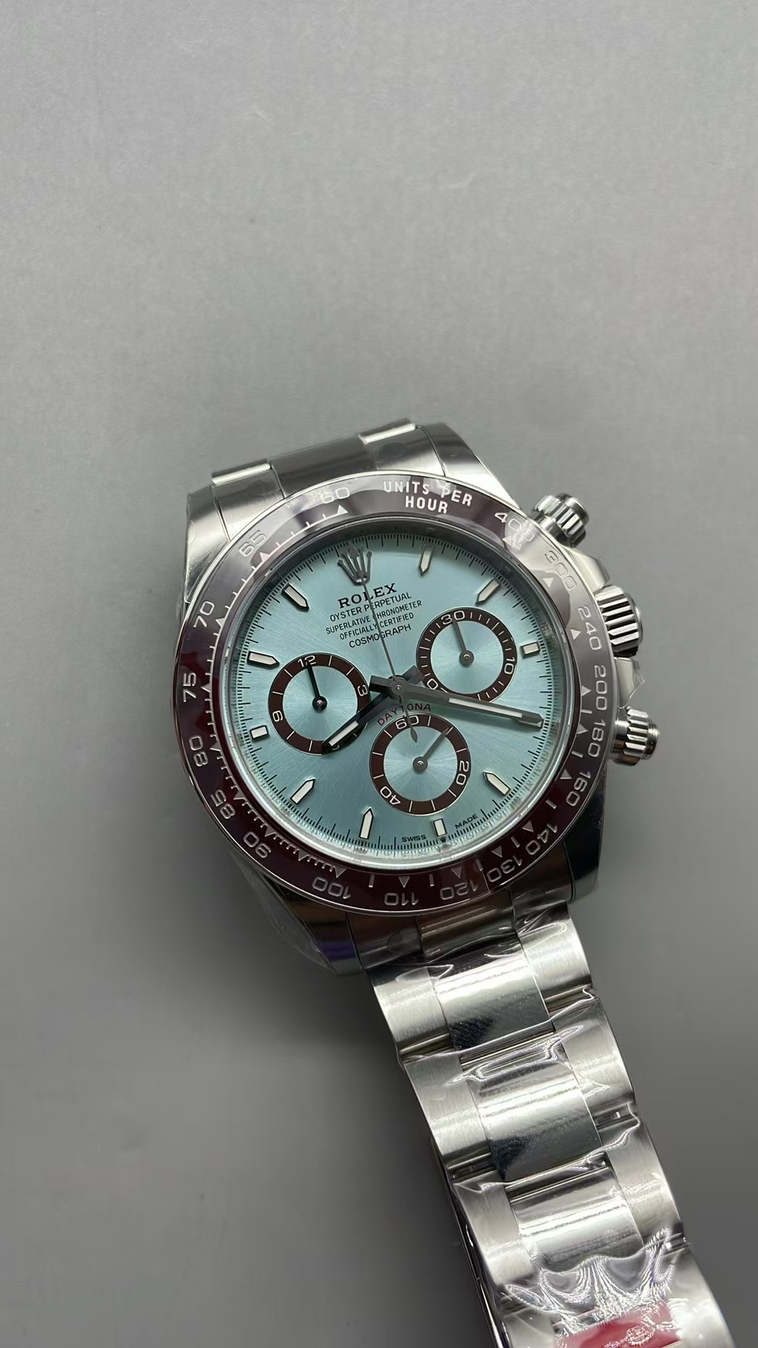 (image for) VSF Rolex Daytona 126506 Platona Gain Weight Ice Blue Dial Crystal Back with Super Clone 4131 Movement