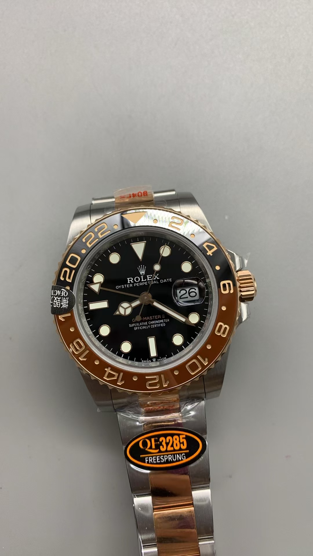 (image for) QF Rolex GMT-Master II 126711CHNR Rootbeer Black Brown Ceramic Bezel Free-Sprung 3285 Movement