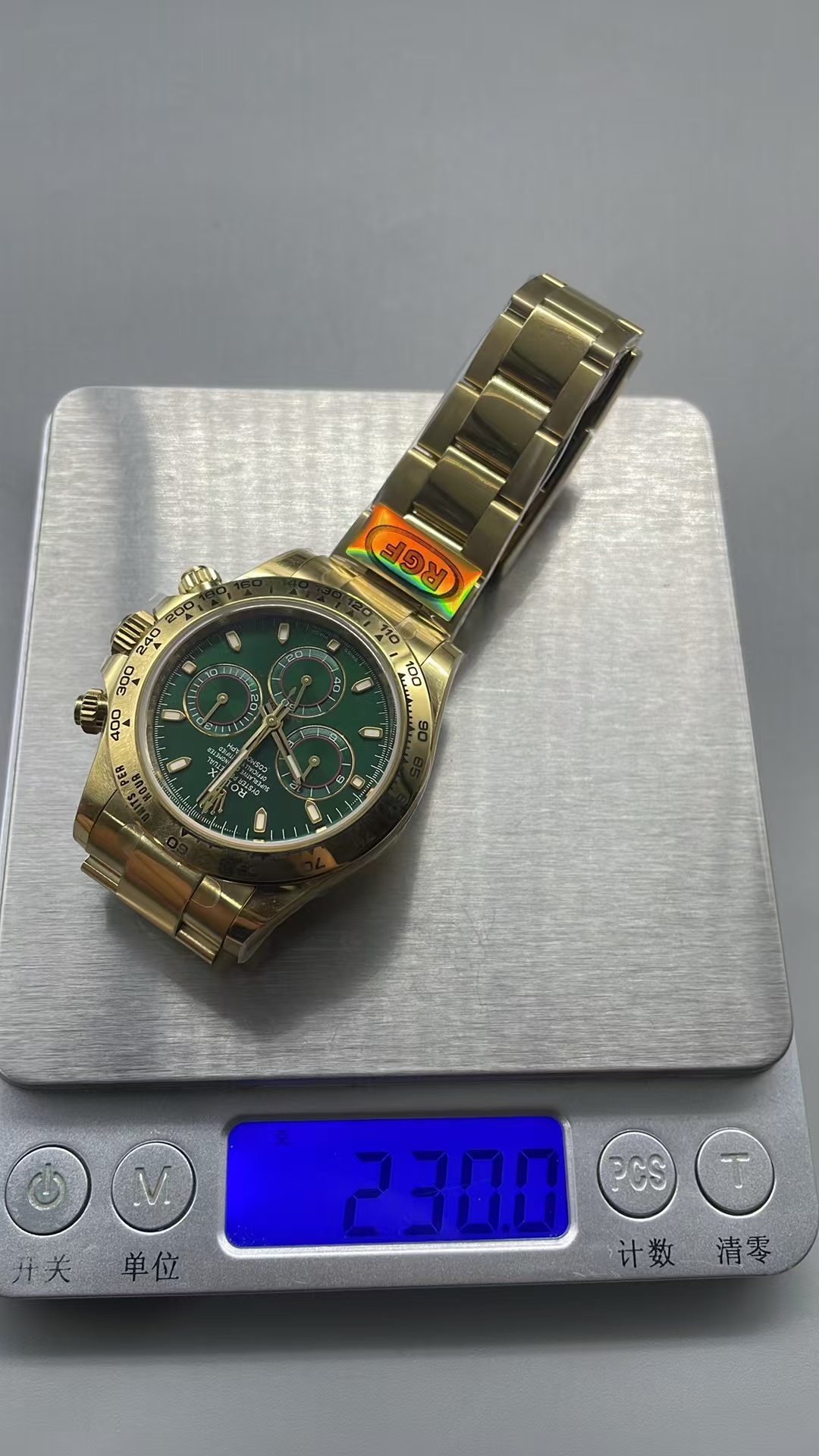 (image for) RGF Rolex Daytona 116508 John Mayer Yellow Gold Case Green Dial with Super Clone 4130 Movement