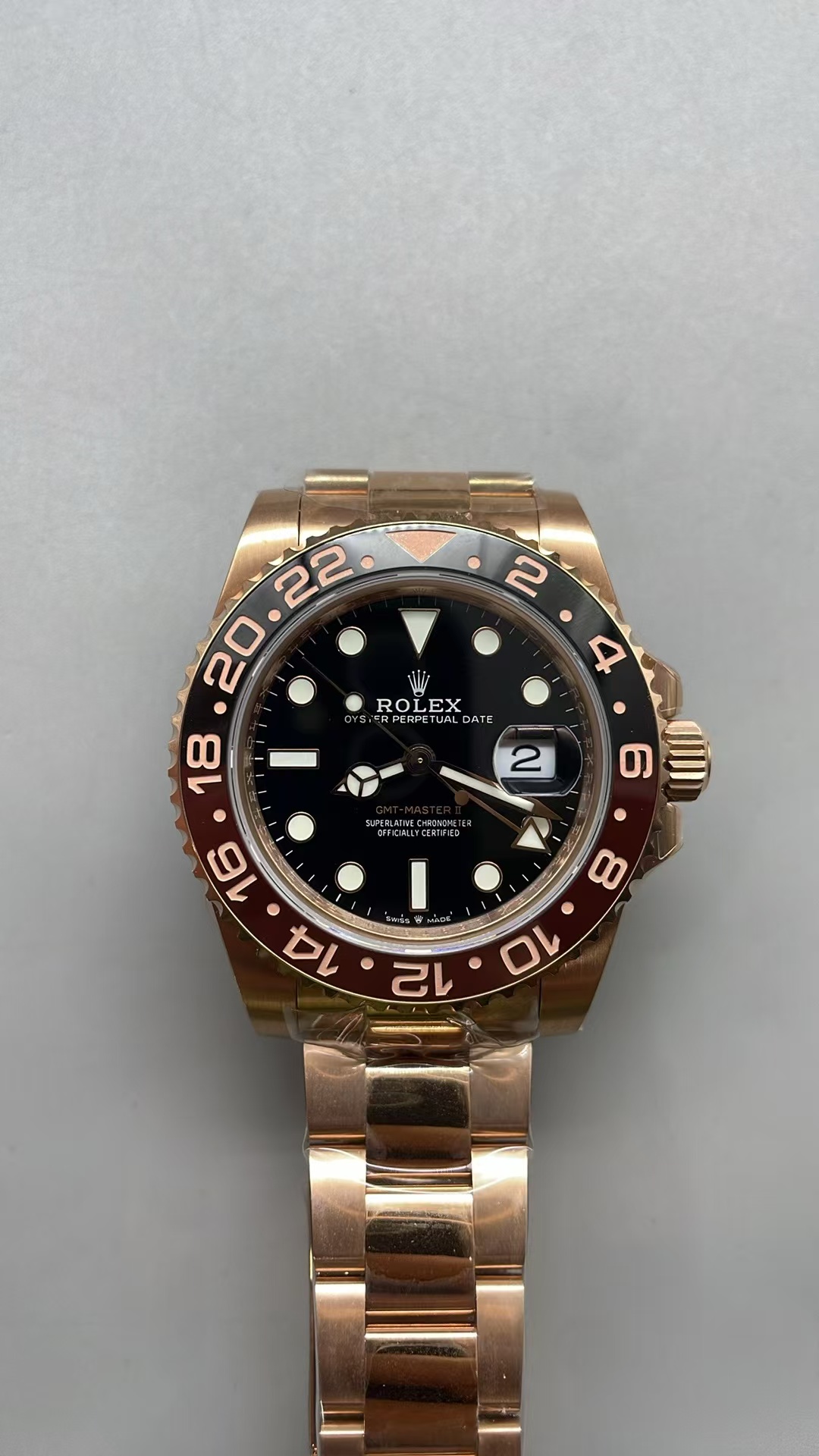 (image for) BPF Rolex GMT-Master II 126715CHNR Full Rose Root Beer Black Brown Ceramic Bezel Clone 3285 Movement