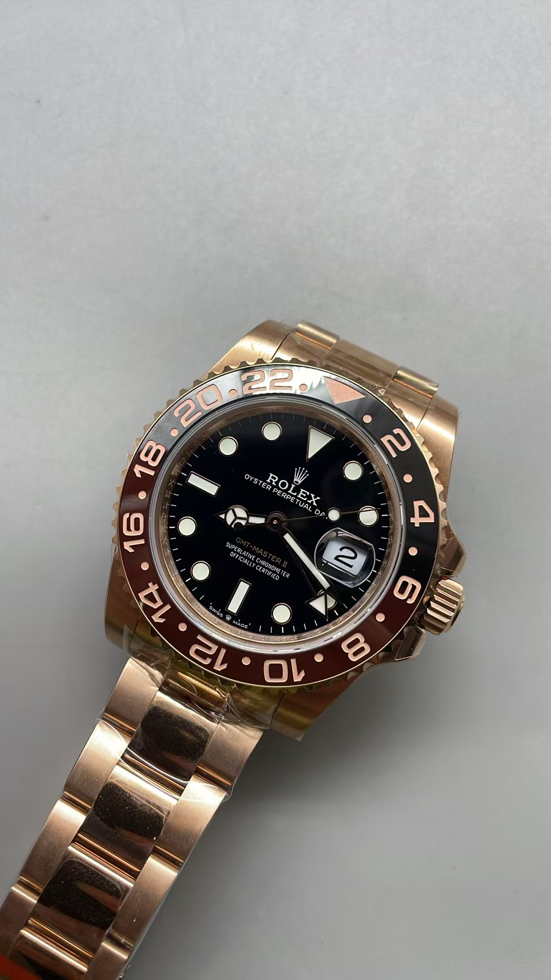 (image for) BPF Rolex GMT-Master II 126715CHNR Full Rose Root Beer Black Brown Ceramic Bezel Clone 3285 Movement