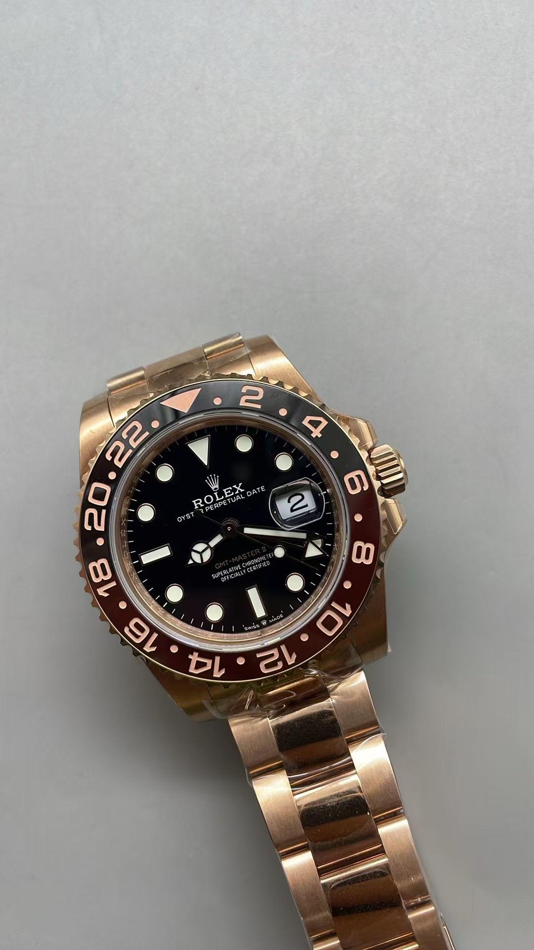 (image for) BPF Rolex GMT-Master II 126715CHNR Full Rose Root Beer Black Brown Ceramic Bezel Clone 3285 Movement