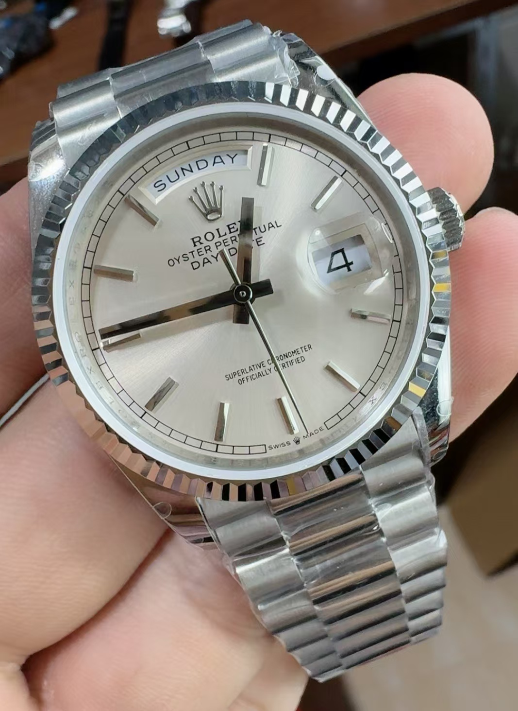 (image for) BPF Rolex Day-Date 36mm Silver Dial Asian ETA 2836 Movement