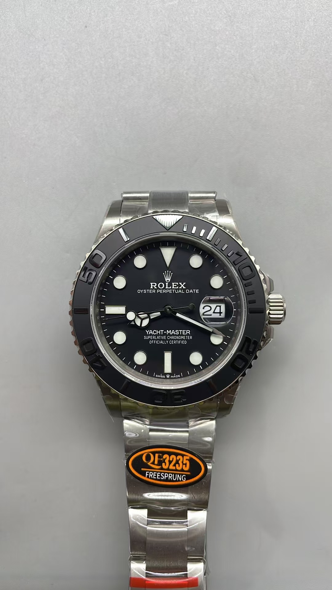 (image for) QF Rolex YachtMaster 226627 Titanium Black Dial with Super Clone JH3235 with Free-Sprung Balance