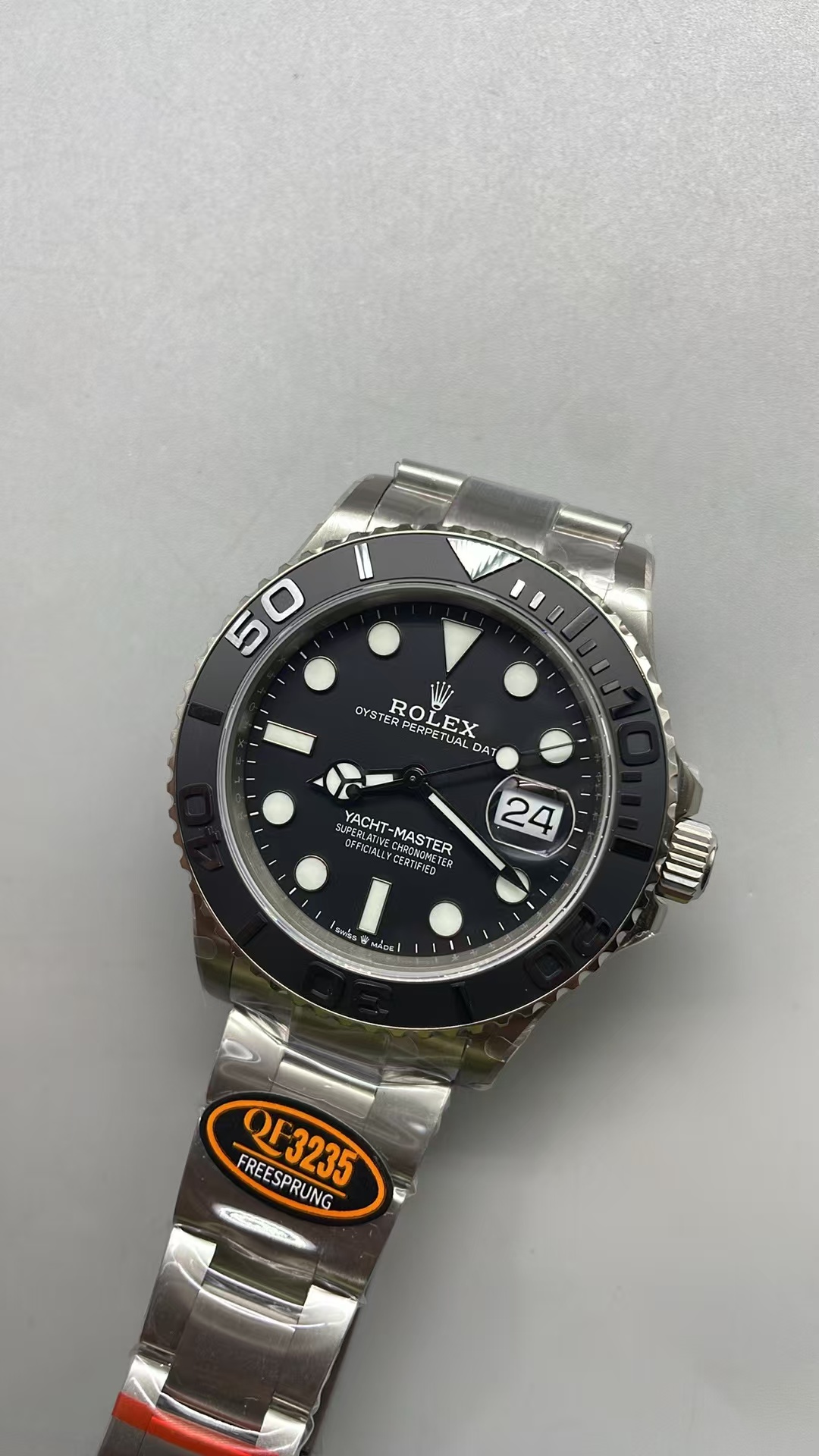(image for) QF Rolex YachtMaster 226627 Titanium Black Dial with Super Clone JH3235 with Free-Sprung Balance