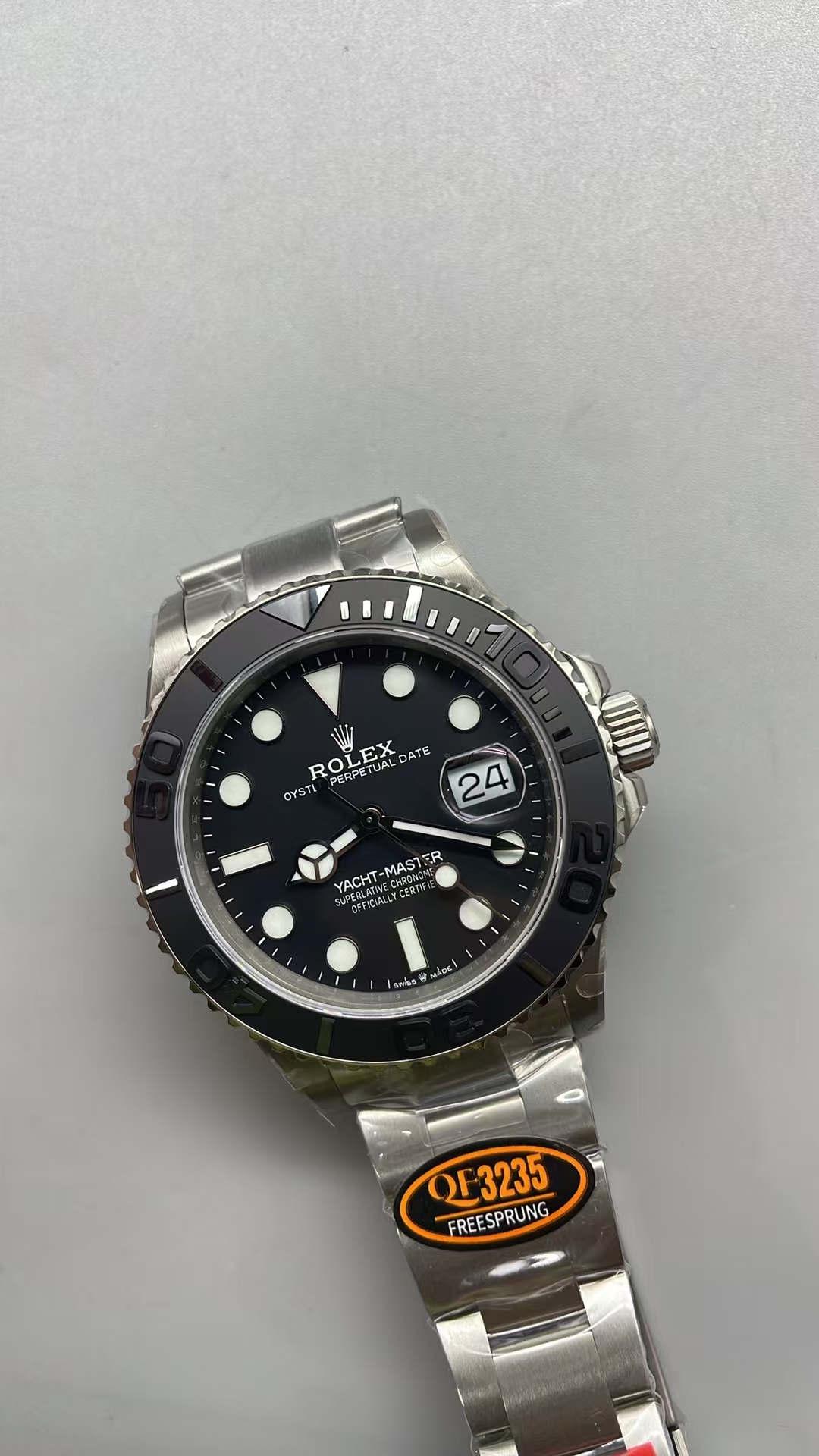 (image for) QF Rolex YachtMaster 226627 Titanium Black Dial with Super Clone JH3235 with Free-Sprung Balance