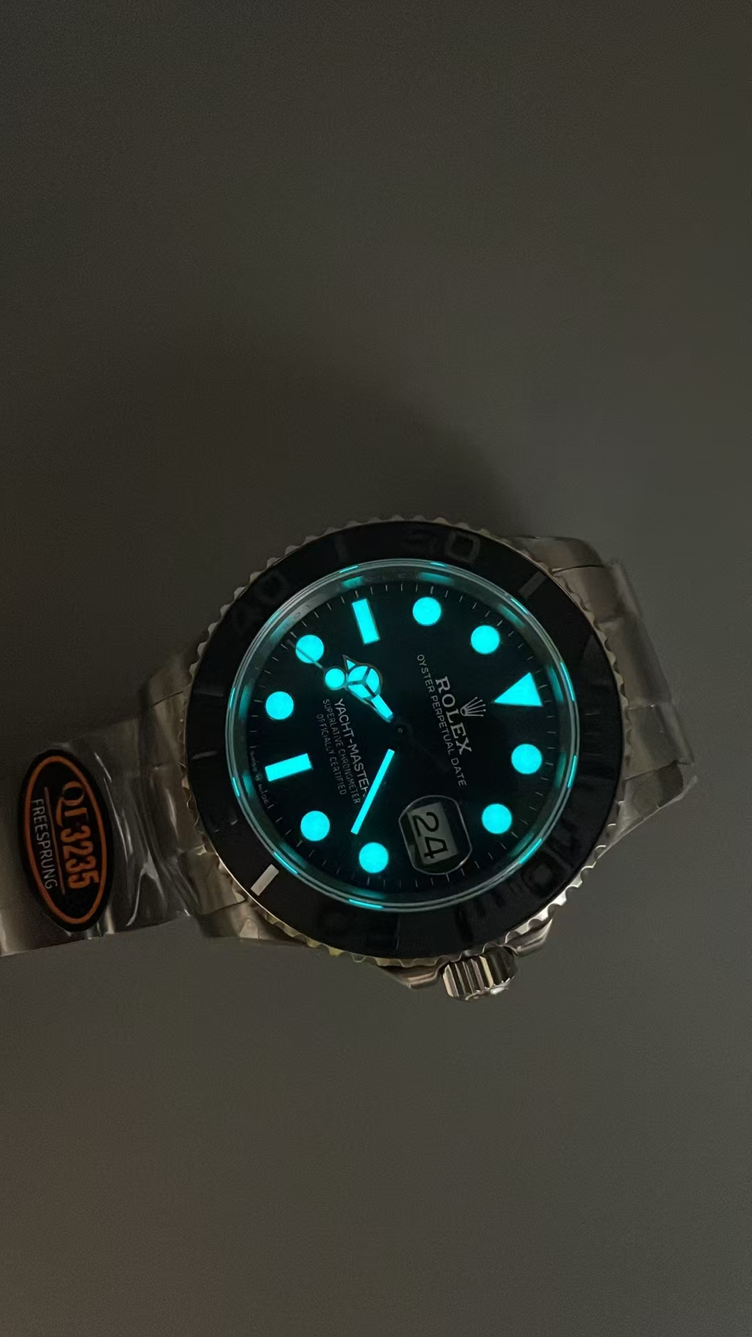 (image for) QF Rolex YachtMaster 226627 Titanium Black Dial with Super Clone JH3235 with Free-Sprung Balance