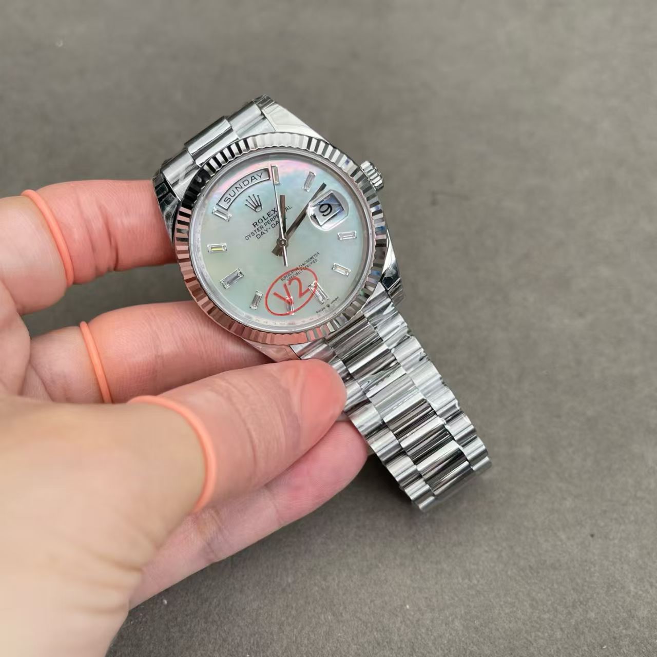 (image for) VSF Rolex Day-Date 40mm Gain Weight White MOP Dial with Diamond Markers Super Clone 3255 Movement