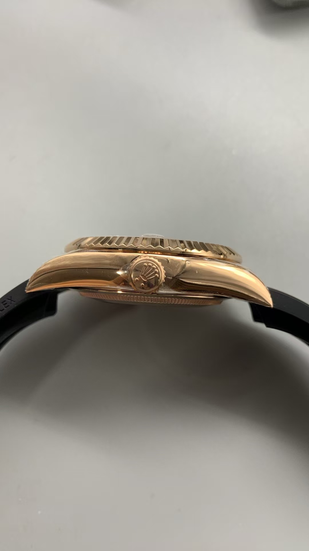 (image for) Noob Factory Rolex Sky-Dweller 336235 Rose Gold Case Chocolate Dial Black Rubber Band