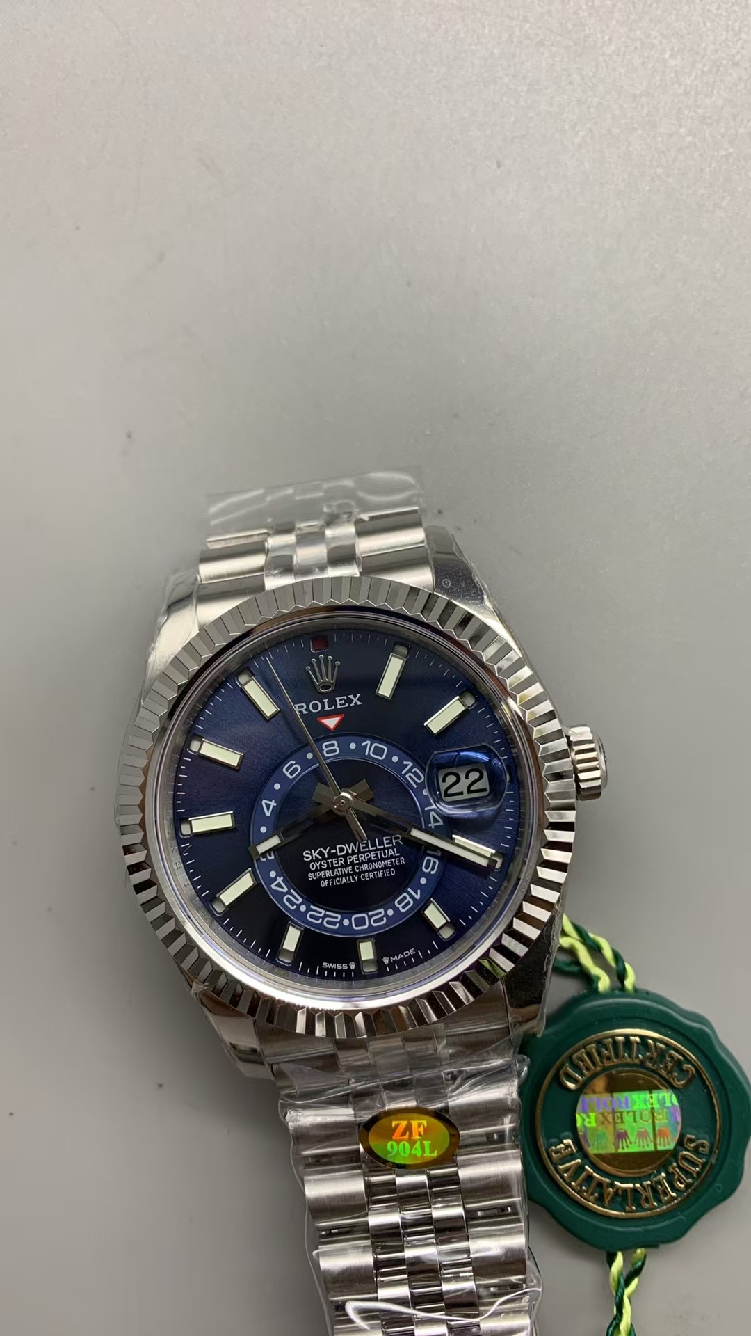 (image for) ZF Rolex Sky-Dweller 326934 904L Steel Case Blue Dial Clone ETA 2824-2 Movement