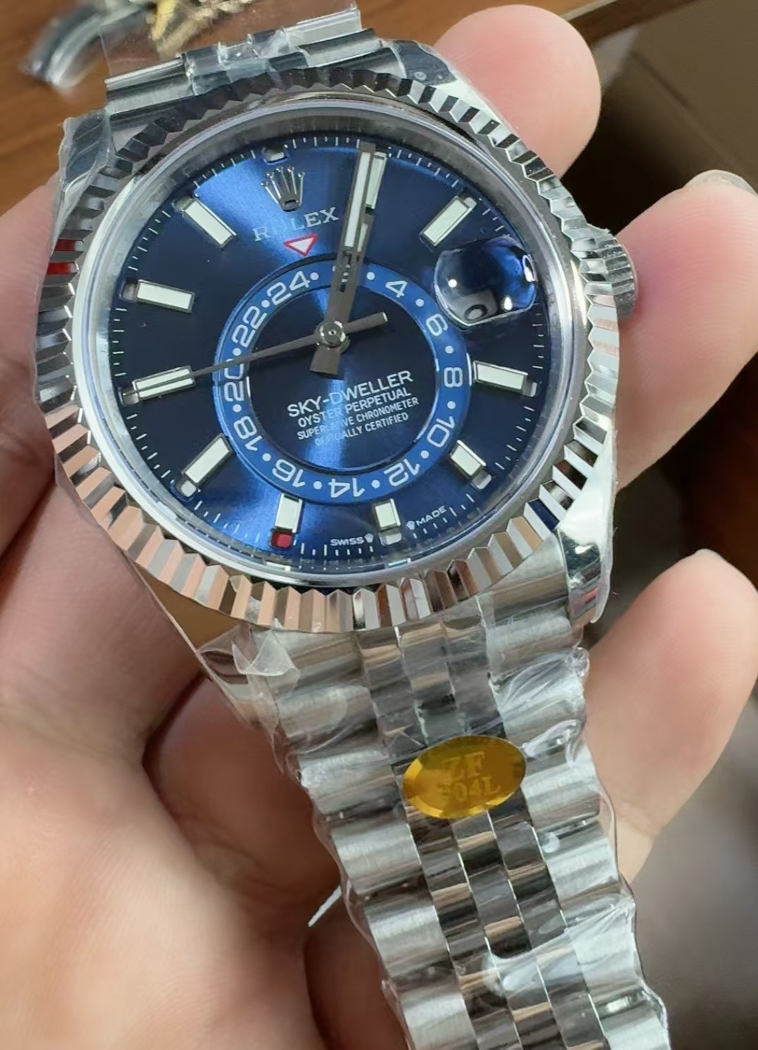 (image for) ZF Rolex Sky-Dweller 326934 904L Steel Case Blue Dial Clone ETA 2824-2 Movement