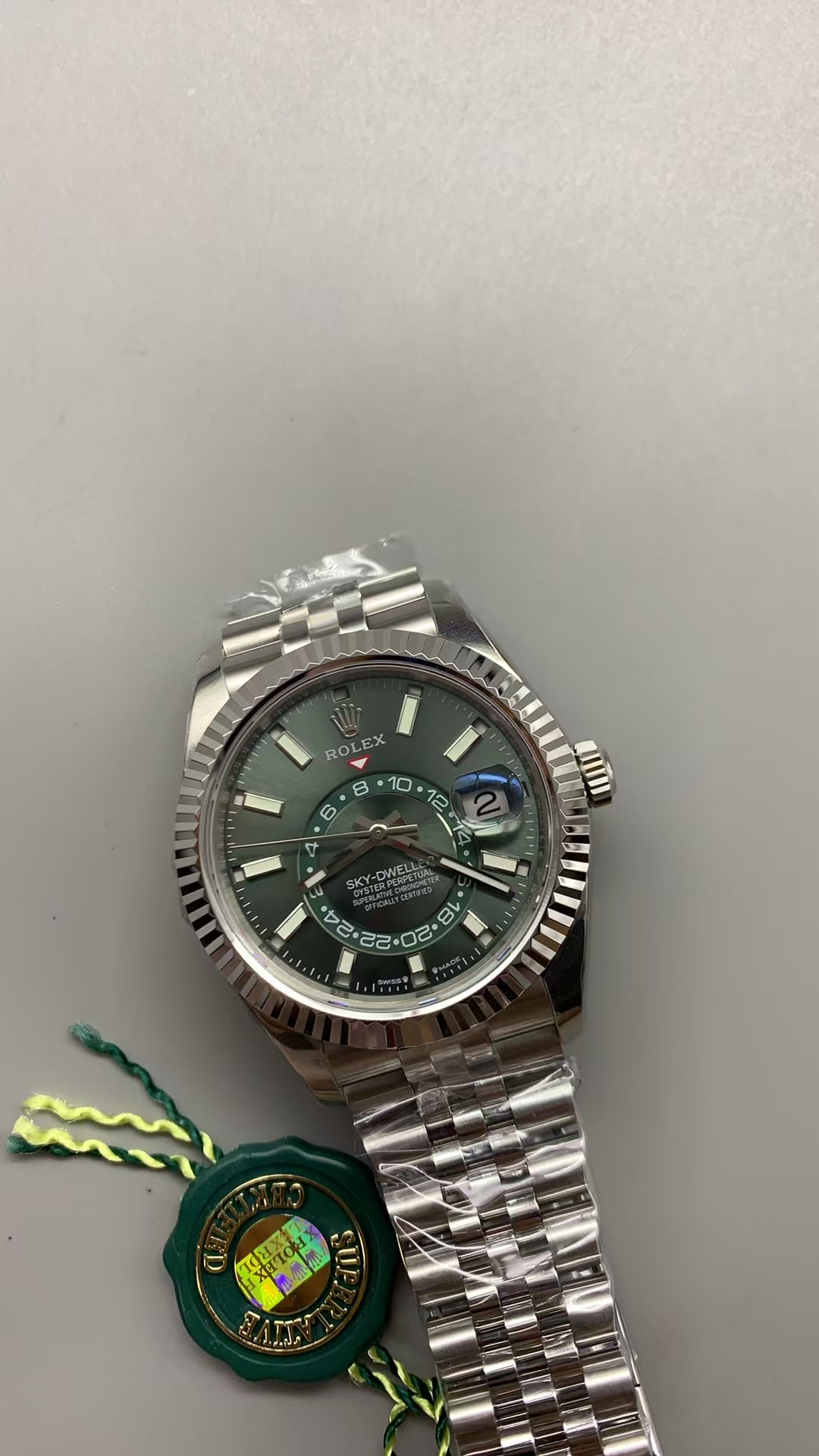 (image for) ZF Rolex Sky-Dweller 326934 Green Dial Jubilee Bracelet Clone ETA 2824-2 Movement