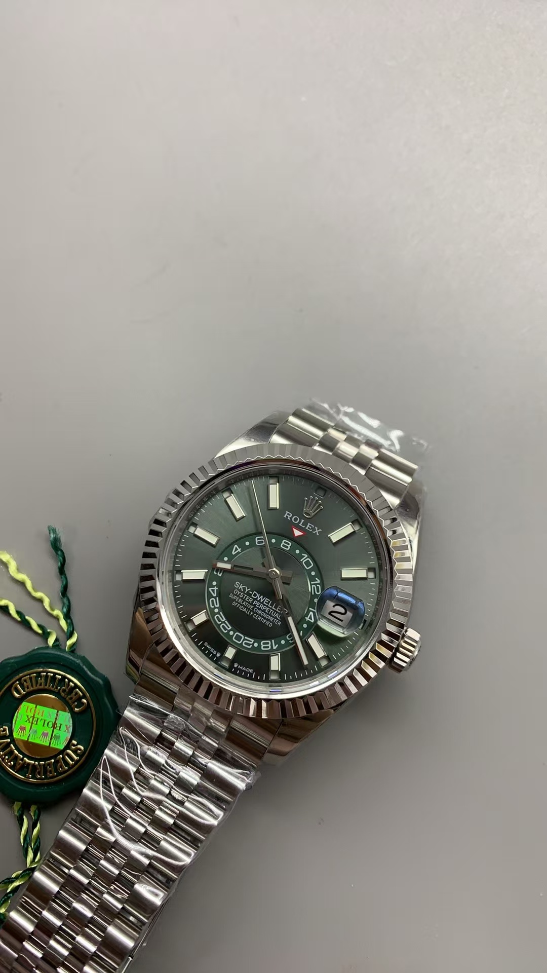 (image for) ZF Rolex Sky-Dweller 326934 Green Dial Jubilee Bracelet Clone ETA 2824-2 Movement