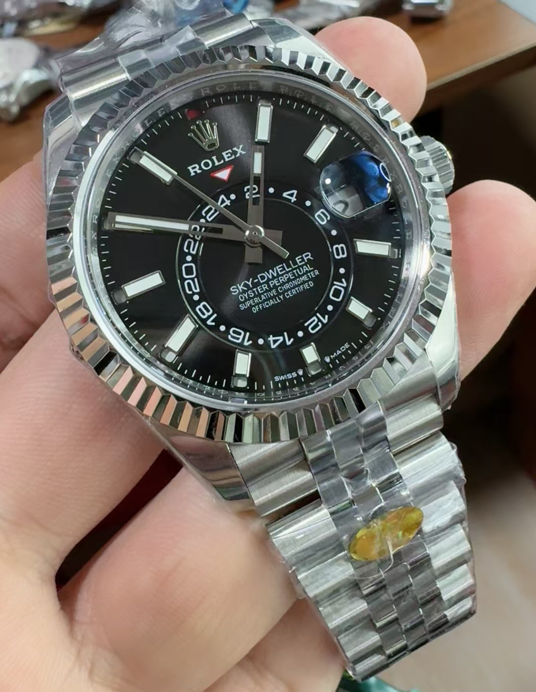 (image for) ZF Rolex Sky-Dweller 326934 Black Dial Jubilee Bracelet Clone ETA 2824-2 Movement