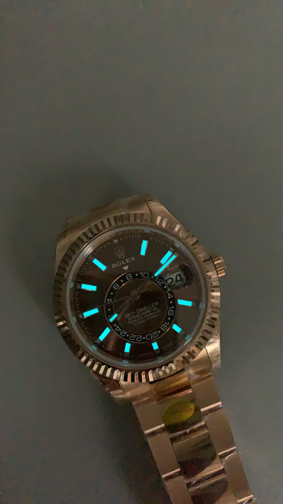 (image for) Noob Factory Rolex Sky-Dweller 336935 Rose Gold Case Chocolate Dial Clone ETA Movement