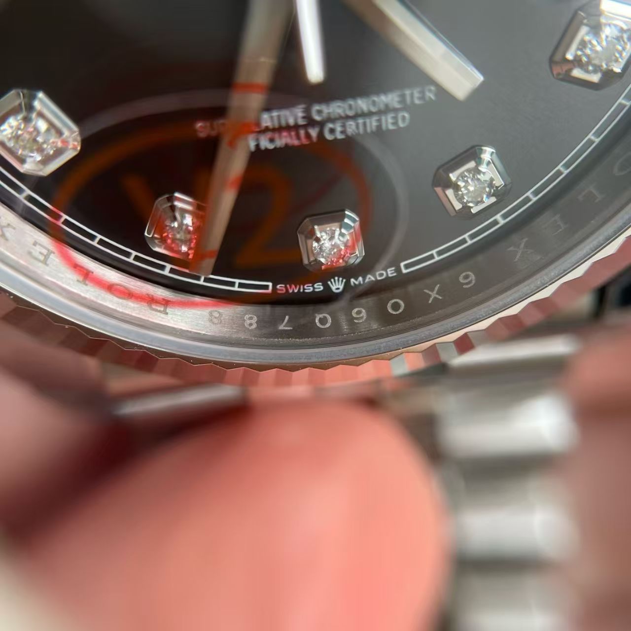 (image for) VSF Rolex Datejust 36mm Gain Weight Black Dial Diamond Markers Super Clone 3235 Movement
