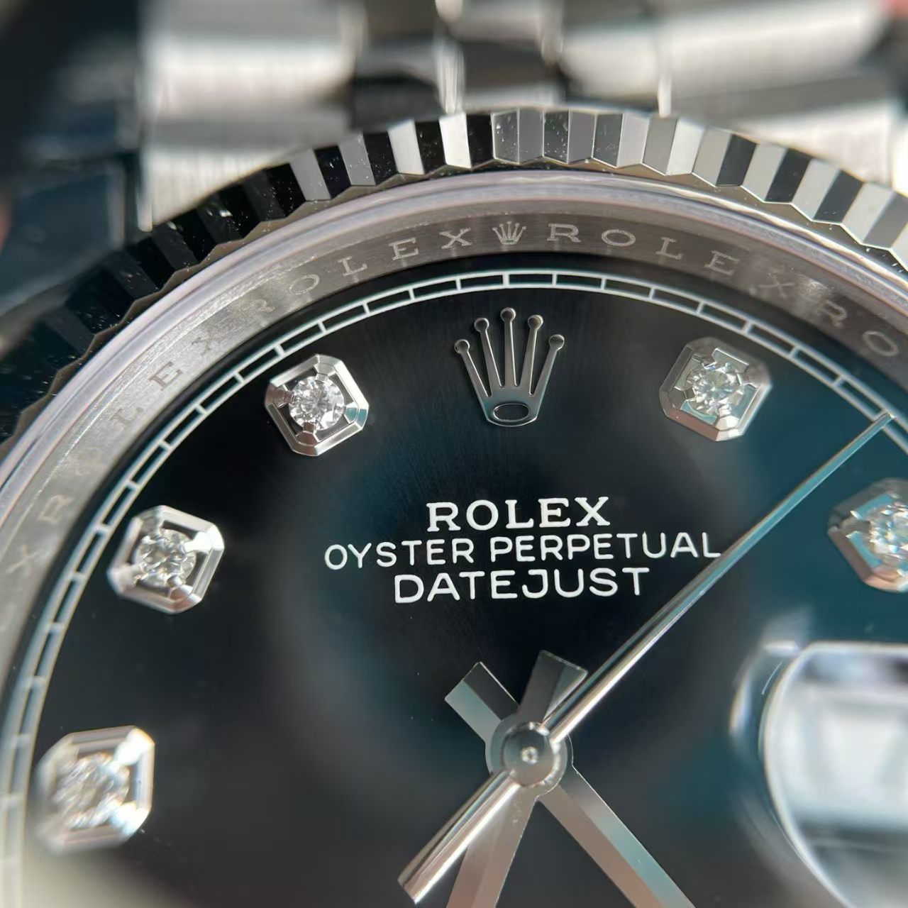 (image for) VSF Rolex Datejust 36mm Gain Weight Black Dial Diamond Markers Super Clone 3235 Movement