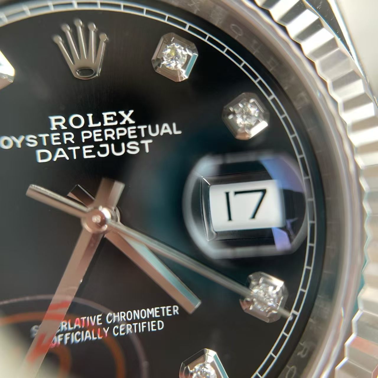 (image for) VSF Rolex Datejust 36mm Gain Weight Black Dial Diamond Markers Super Clone 3235 Movement