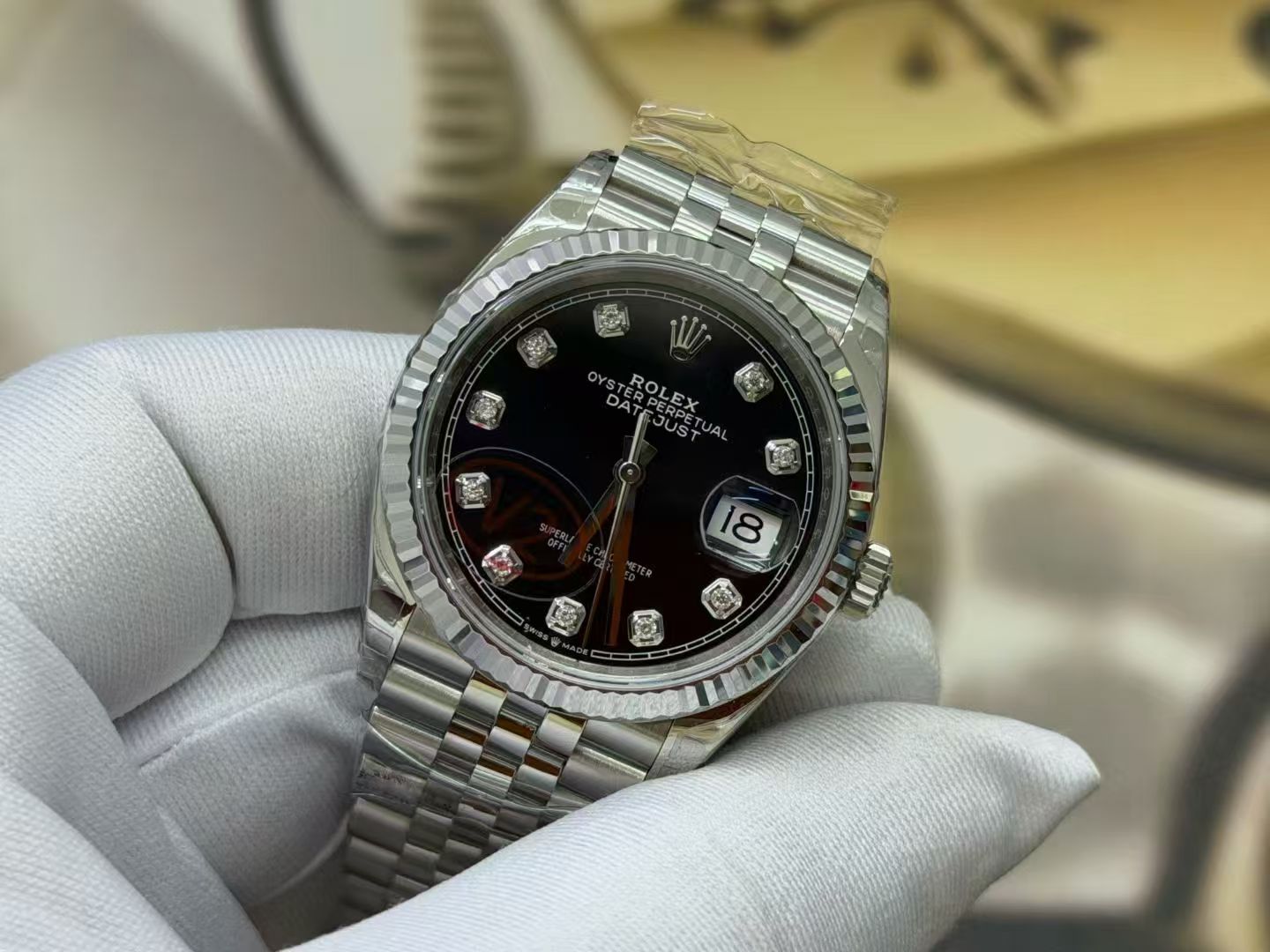 (image for) VSF Rolex Datejust 36mm Gain Weight Silver Dial Diamond Markers Super Clone 3235 Movement