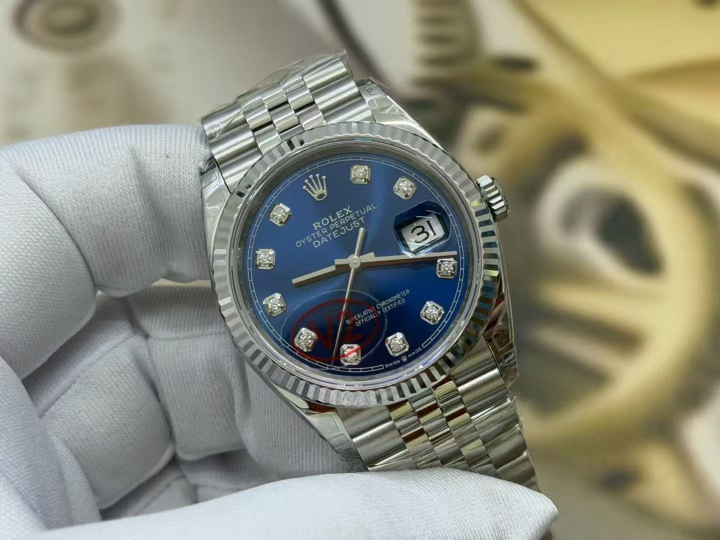 (image for) VSF Rolex Datejust 36mm Gain Weight Blue Dial Diamond Markers with Super Clone 3235 Movement