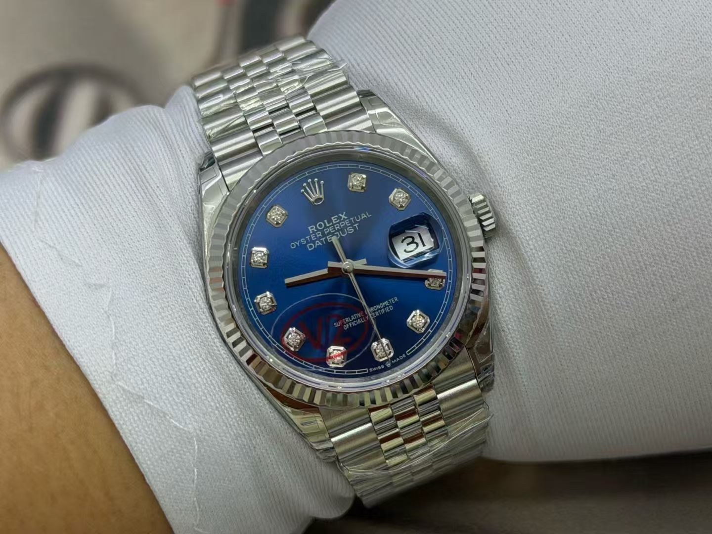 (image for) VSF Rolex Datejust 36mm Gain Weight Blue Dial Diamond Markers with Super Clone 3235 Movement