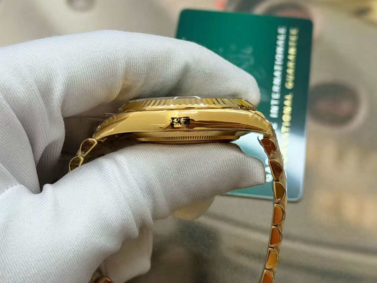 (image for) VSF Rolex Day-Date 228238 Gain Weight Yellow Gold Case Casion Green Dial Super Clone 3255 Movement