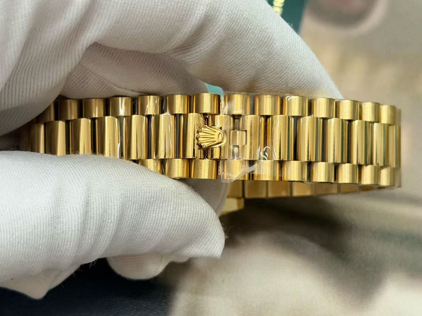 (image for) VSF Rolex Day-Date 228238 Gain Weight Yellow Gold Case Casion Green Dial Super Clone 3255 Movement