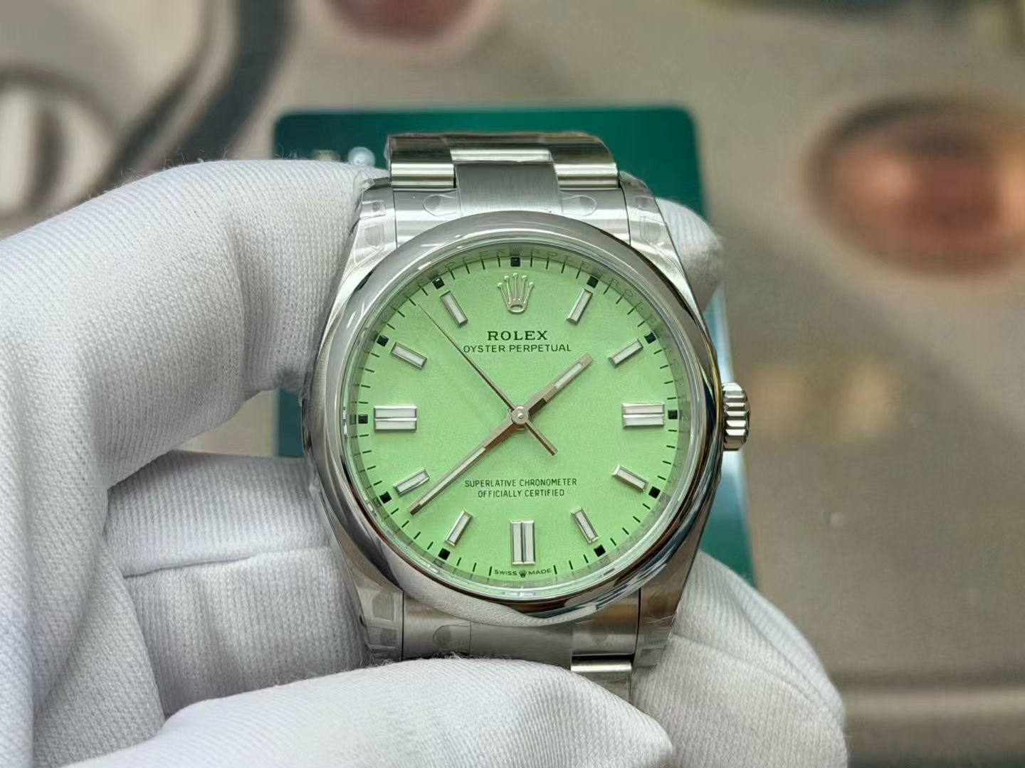 (image for) VSF Rolex Oyster Perpetual 126000 Pistachio 36mm Super Clone 3230 Movement
