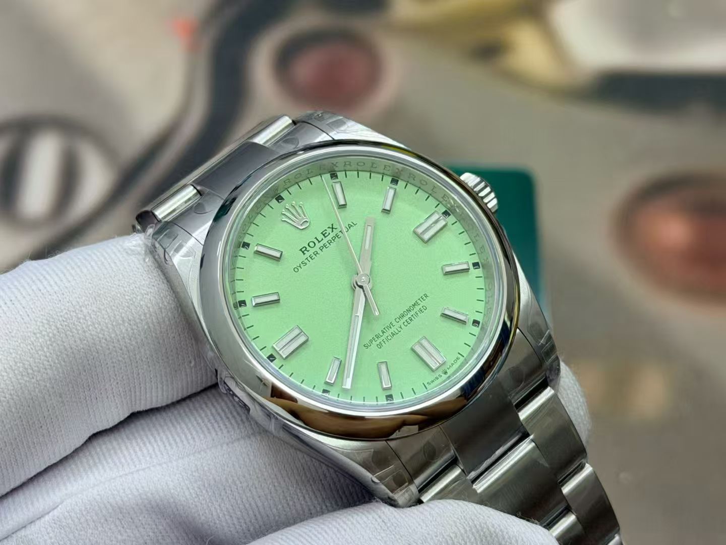 (image for) VSF Rolex Oyster Perpetual 126000 Pistachio 36mm Super Clone 3230 Movement