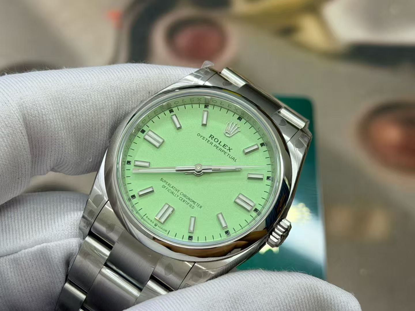 (image for) VSF Rolex Oyster Perpetual 126000 Pistachio 36mm Super Clone 3230 Movement