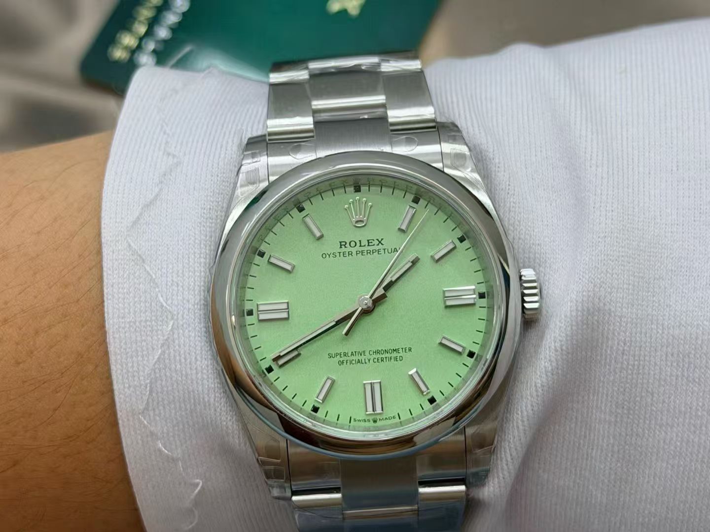 (image for) VSF Rolex Oyster Perpetual 126000 Pistachio 36mm Super Clone 3230 Movement