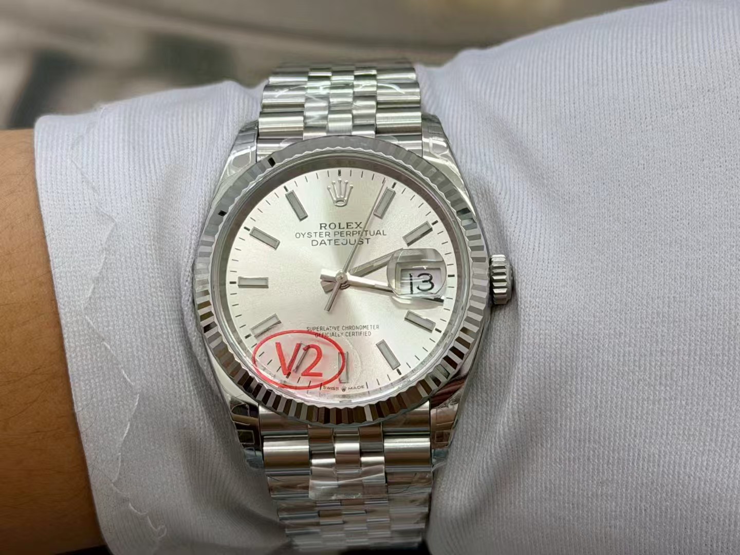 (image for) VSF Rolex Datejust 36mm Silver Dial Jubilee Bracelet Super Clone 3235 Movement