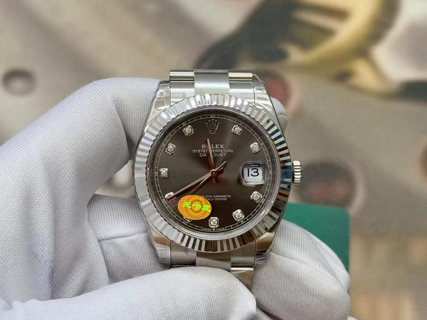 (image for) VSF Rolex Datejust II 41mm Grey Dial Diamond Hour Markers Oyster Bracelet Free-Sprung 3235 Movement