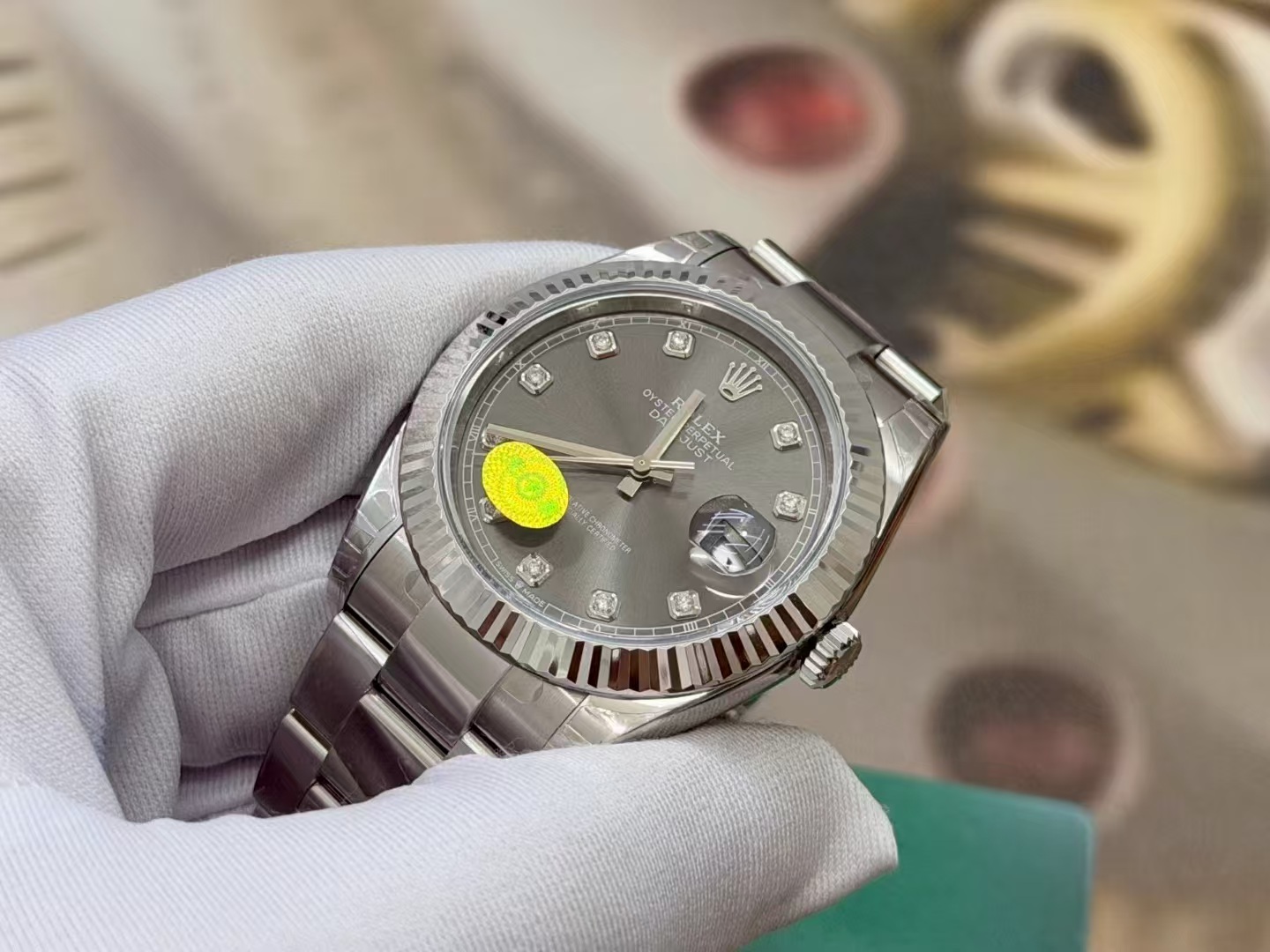 (image for) VSF Rolex Datejust II 41mm Grey Dial Diamond Hour Markers Oyster Bracelet Free-Sprung 3235 Movement