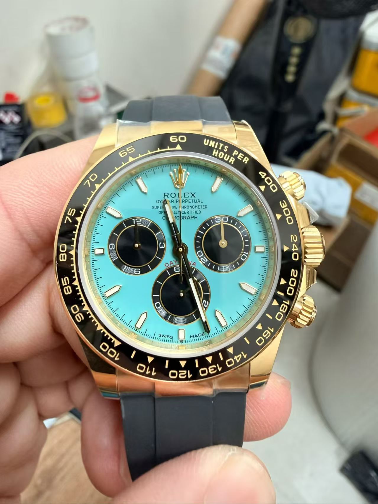 (image for) RCF Rolex Alcaraz Daytona 126518 Gain Weight Turquoise Dial Super Clone 4131 Movement
