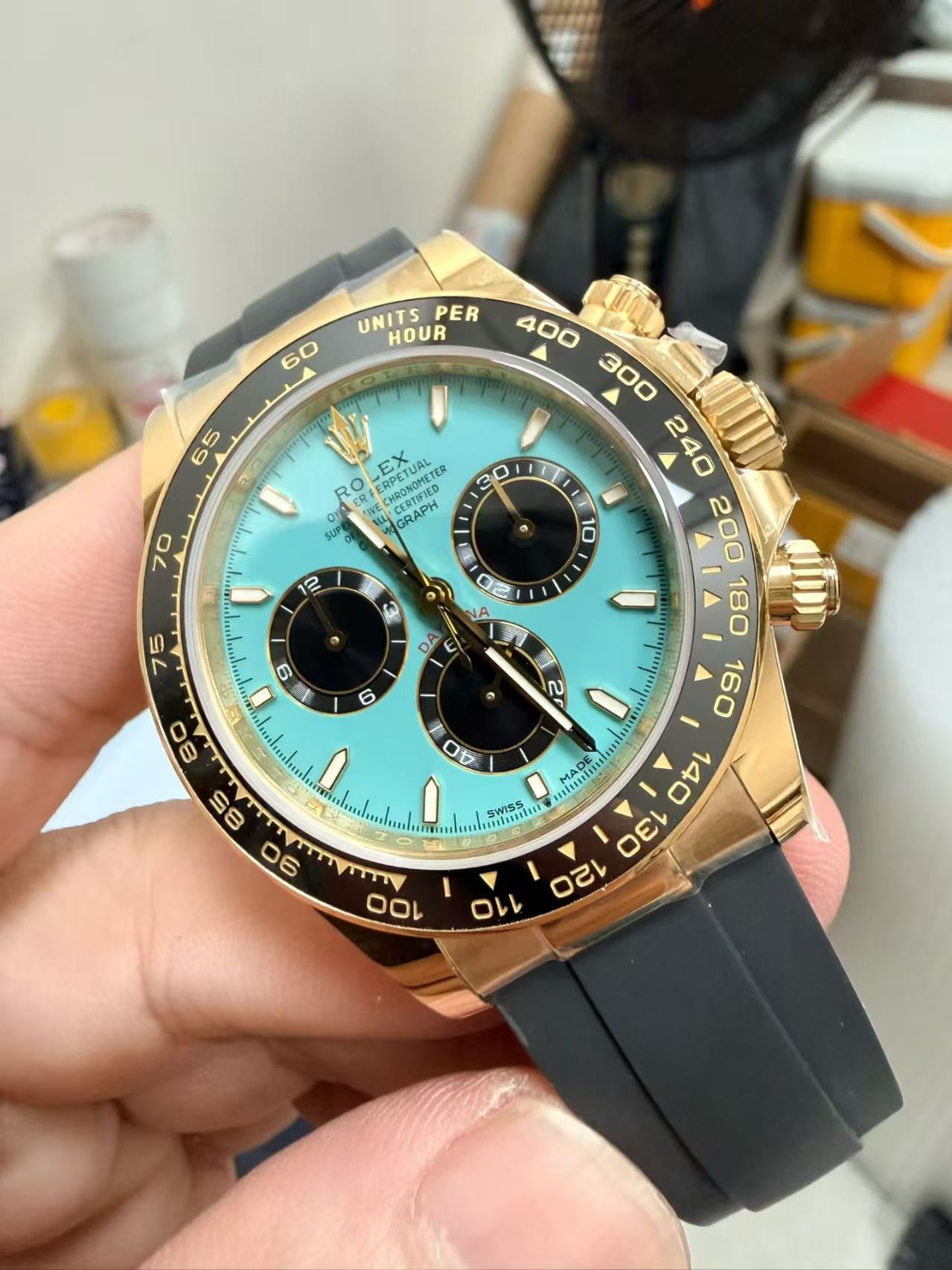 (image for) RCF Rolex Alcaraz Daytona 126518 Gain Weight Turquoise Dial Super Clone 4131 Movement