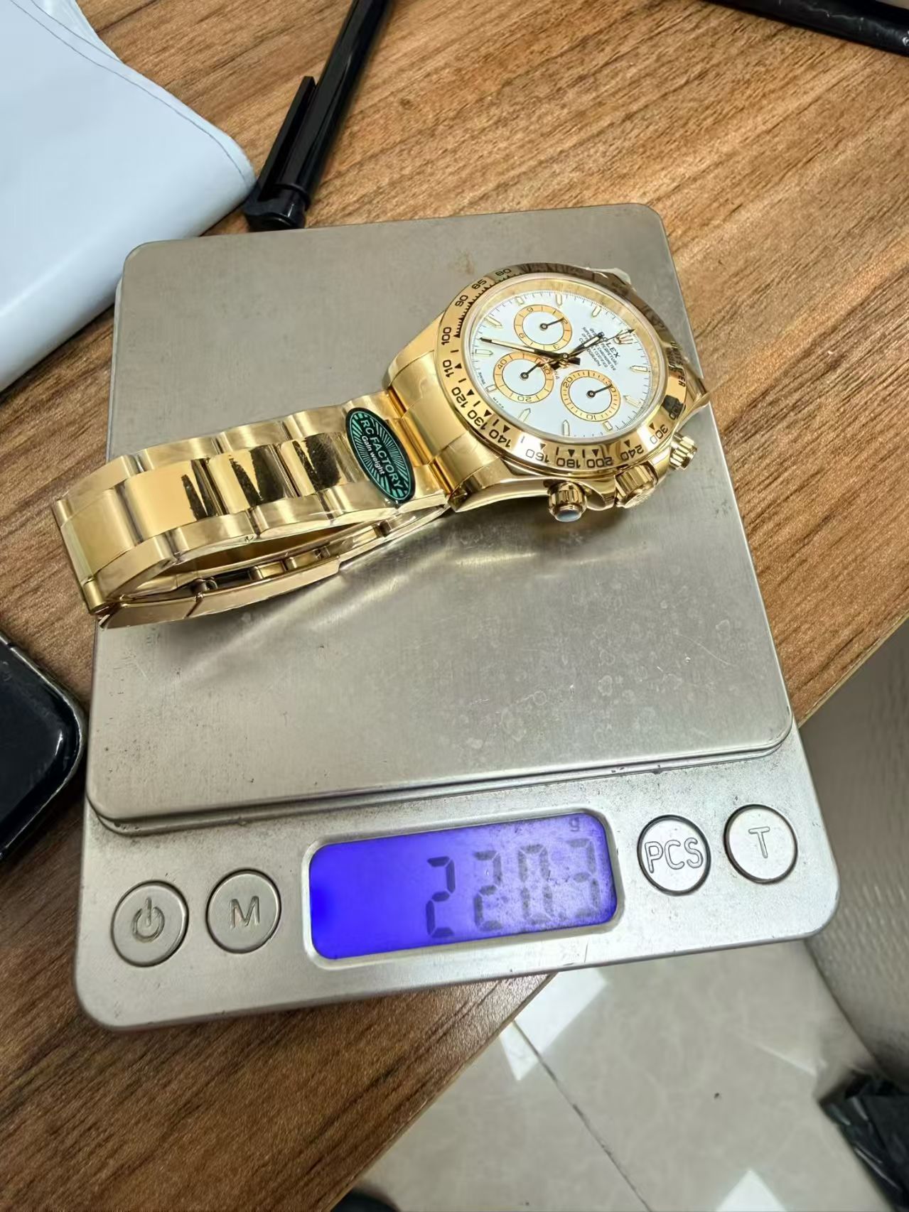 (image for) RCF Rolex Daytona Gain Weight Full Yellow Gold Case White Dial Super Clone 4131 Movement