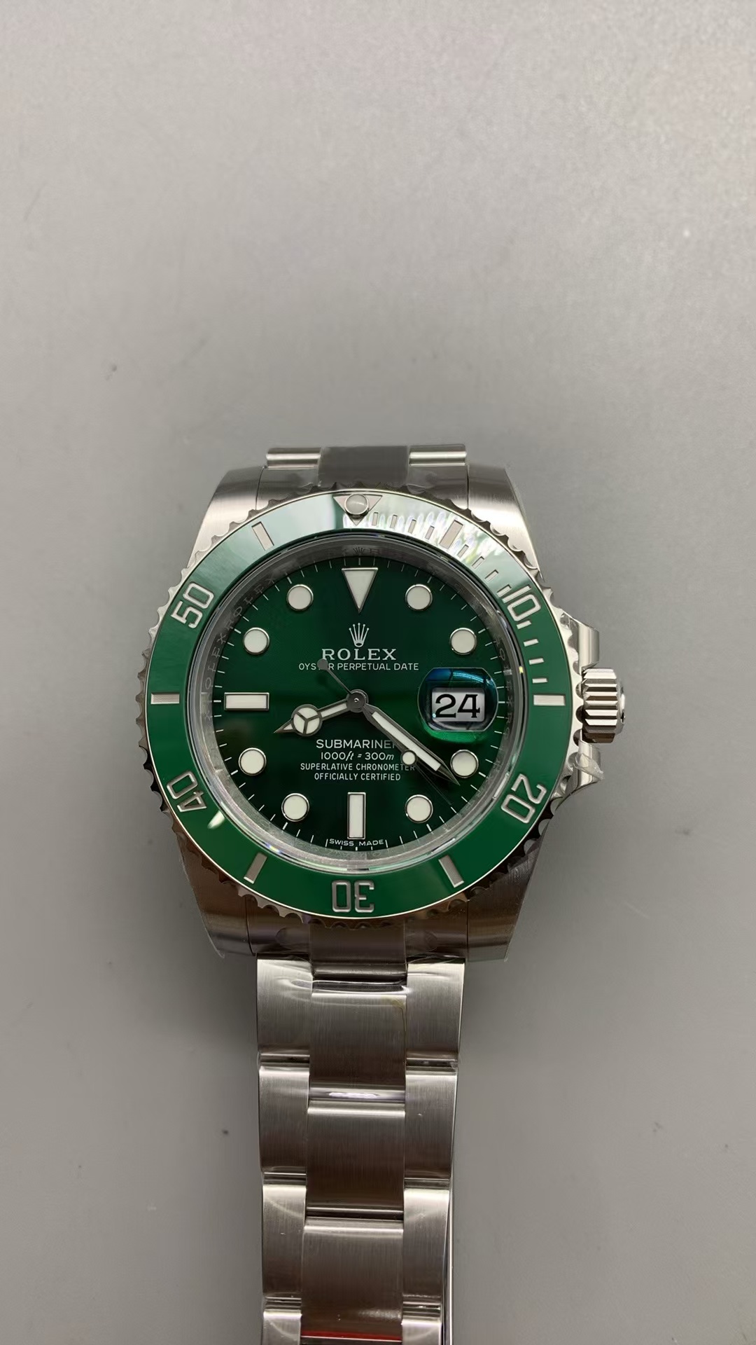 (image for) VSF Rolex Submariner 40mm Green Hulk 116610LV Green Dial Super Clone 3135 Movement