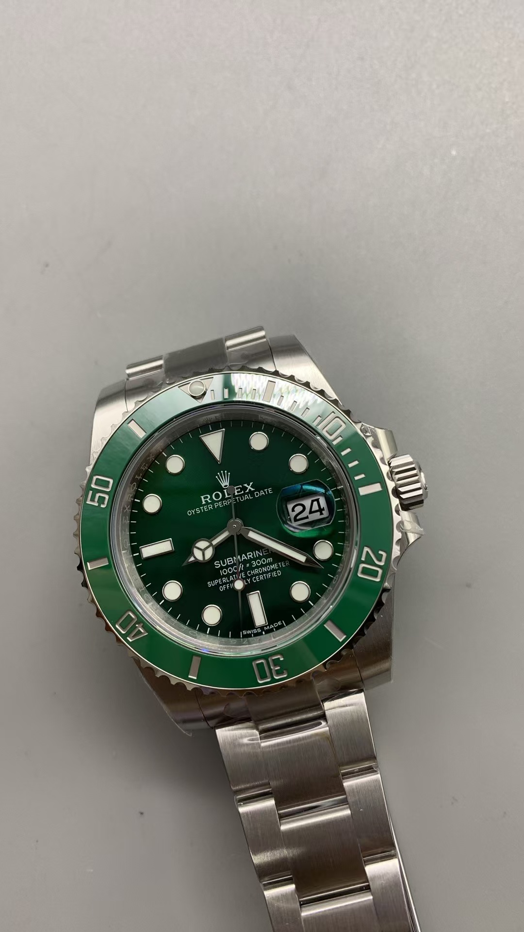 (image for) VSF Rolex Submariner 40mm Green Hulk 116610LV Green Dial Super Clone 3135 Movement
