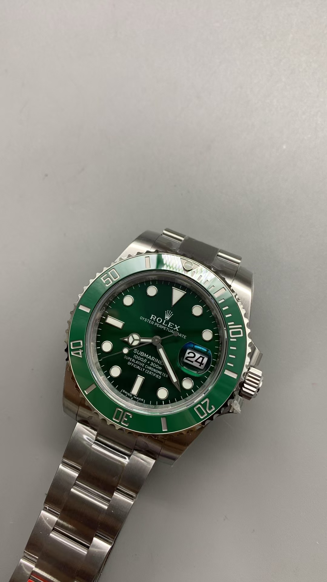 (image for) VSF Rolex Submariner 40mm Green Hulk 116610LV Green Dial Super Clone 3135 Movement